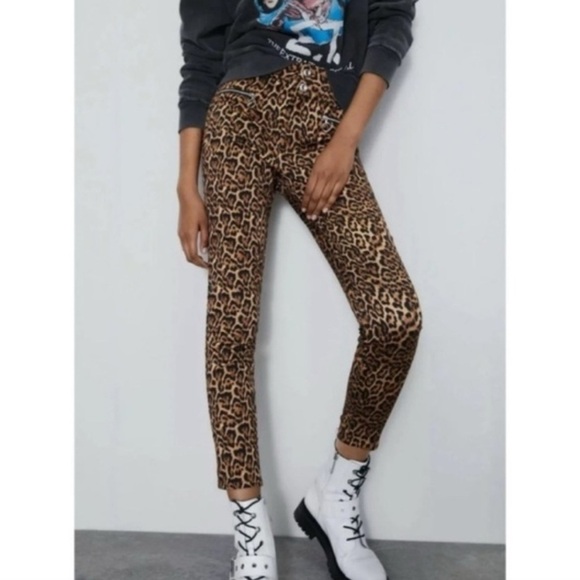 Vintage GUESS 1981 Power Skinny Leopard Animal Print Denim Jeans Size 27 RARE - Picture 6 of 6